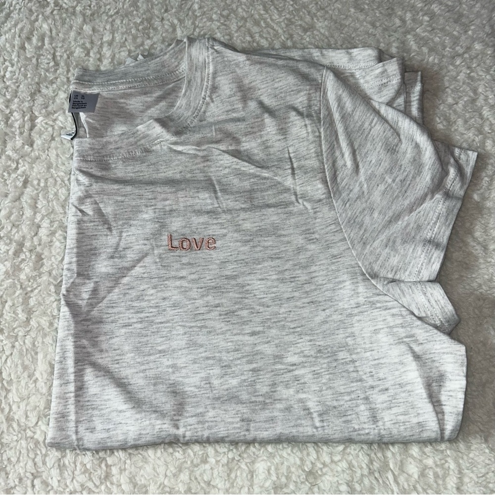 H&M Divided Women’s Grey Love T-Shirt Size XL